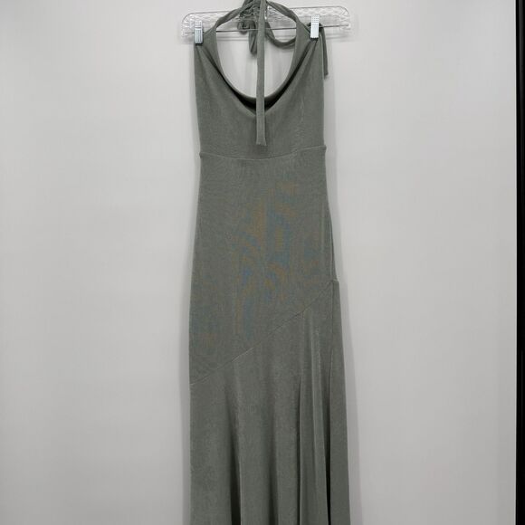 Saints & Secrets Green Formal Halter Long Dress Cowl Neckline Size Small - Picture 1 of 12